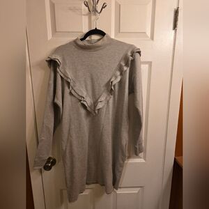 Gray Ruffled Women's Top